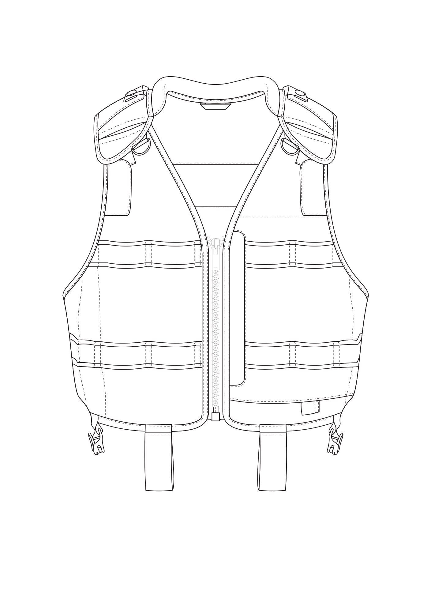 Tech Vest - Front & Back Tech Flat — Apparel Database. Tech Pack 