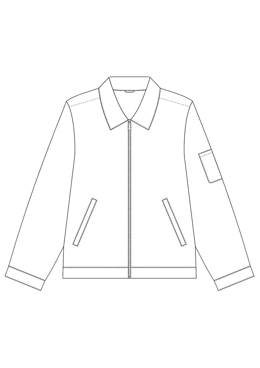 Varsity Jacket - Front & Back Tech Flat — Apparel Database. Tech Pack ...