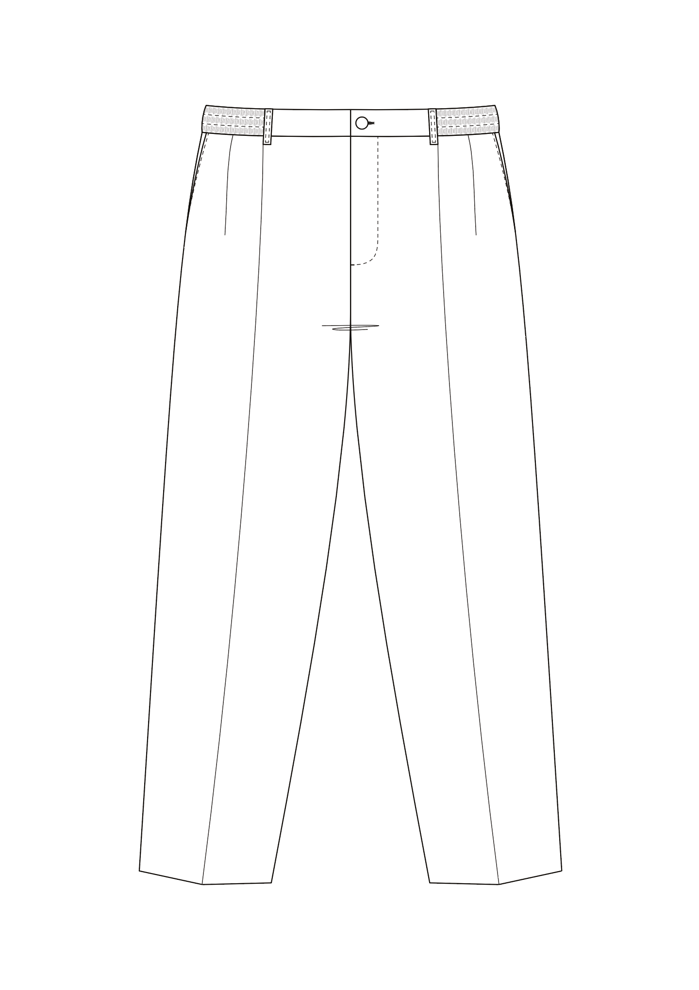 Drawstring Tech Flat Formal Shirt - Front & Back Tech Flat — Apparel Database. Tech Pack ...