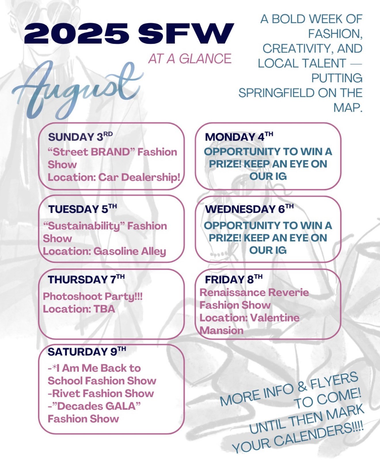 Springfield Fashion Week 8/3-8/8
