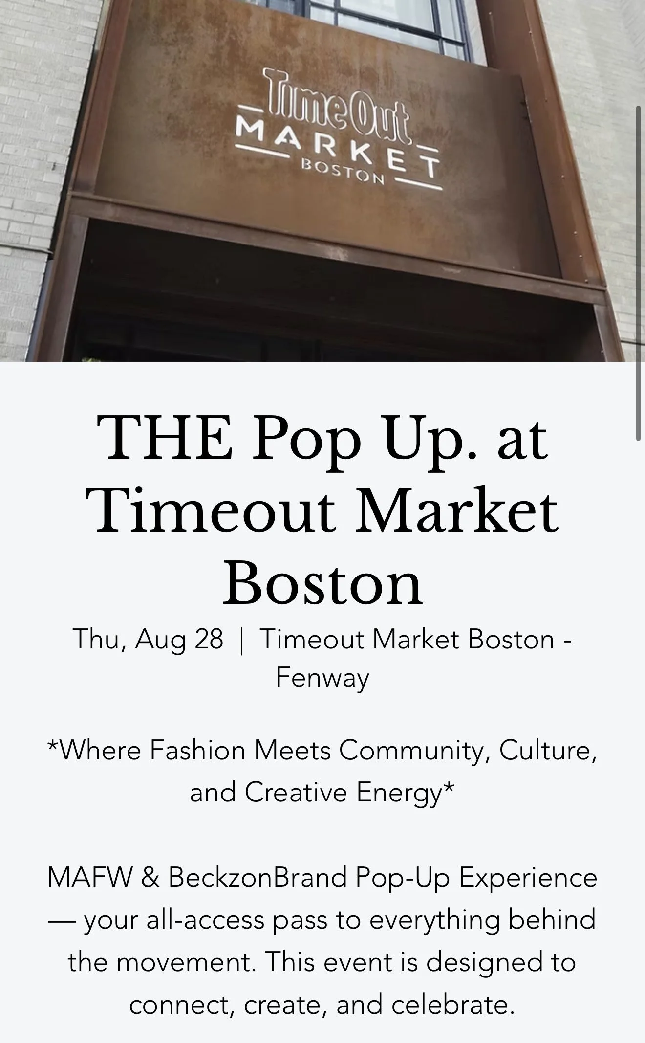 MAFW & BeckzonBrand Pop-Up at Timeout Market