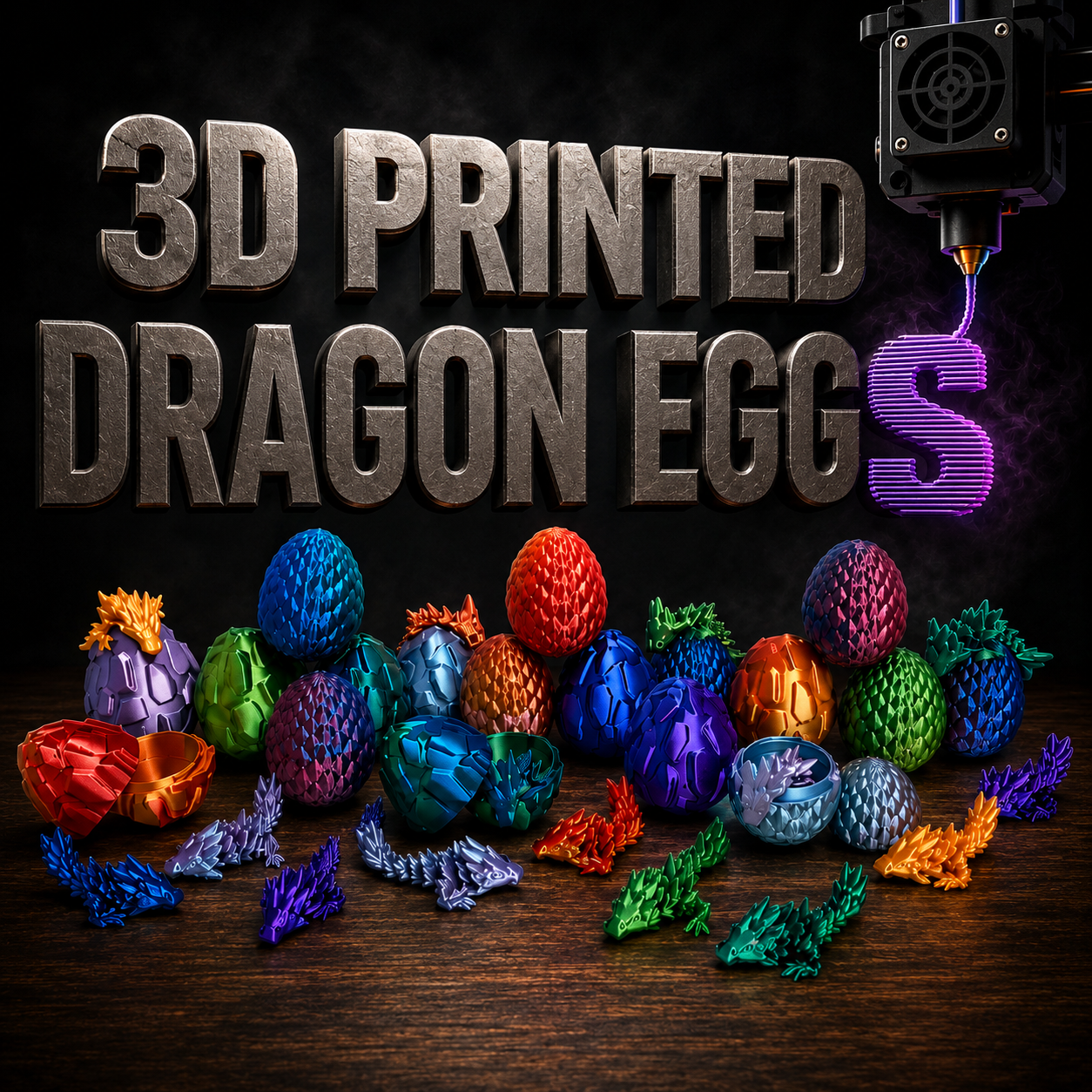 3D Printed Eggs Poster - 11 X 17
