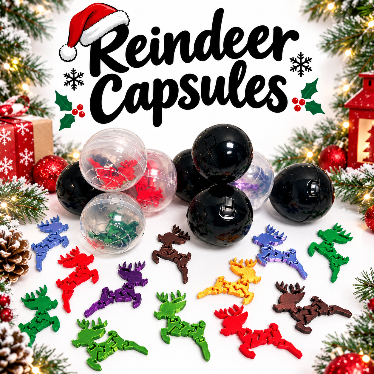 3" Holiday Reindeer Capsule Mix - $0.99 a piece