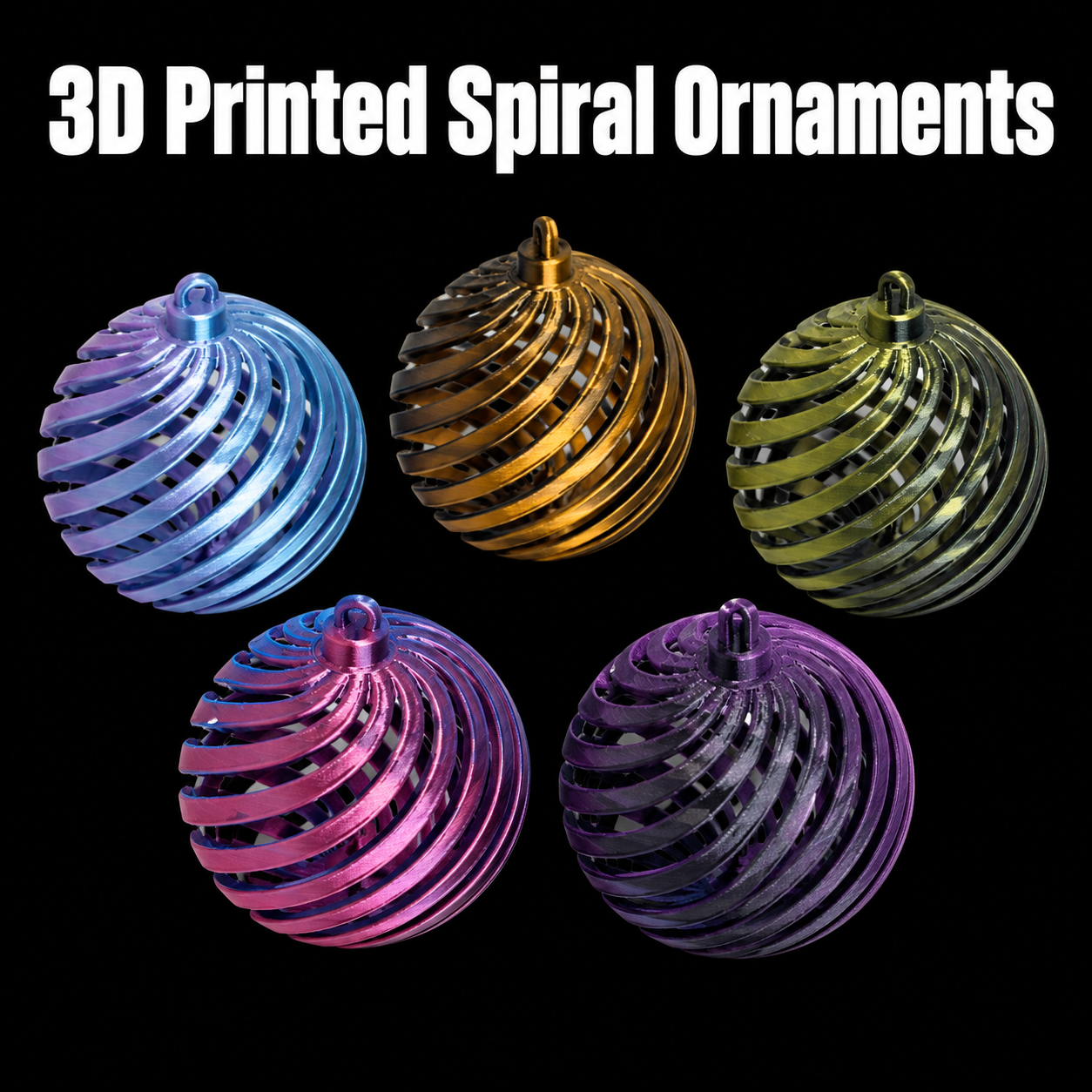 3D Printed Spiral Ordainments - $1.15 a piece