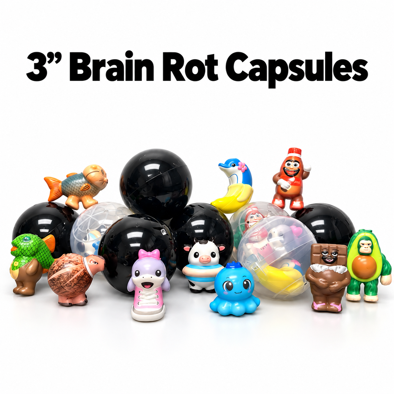 3" Brain Rot Squish Capsules - $1.29 each
