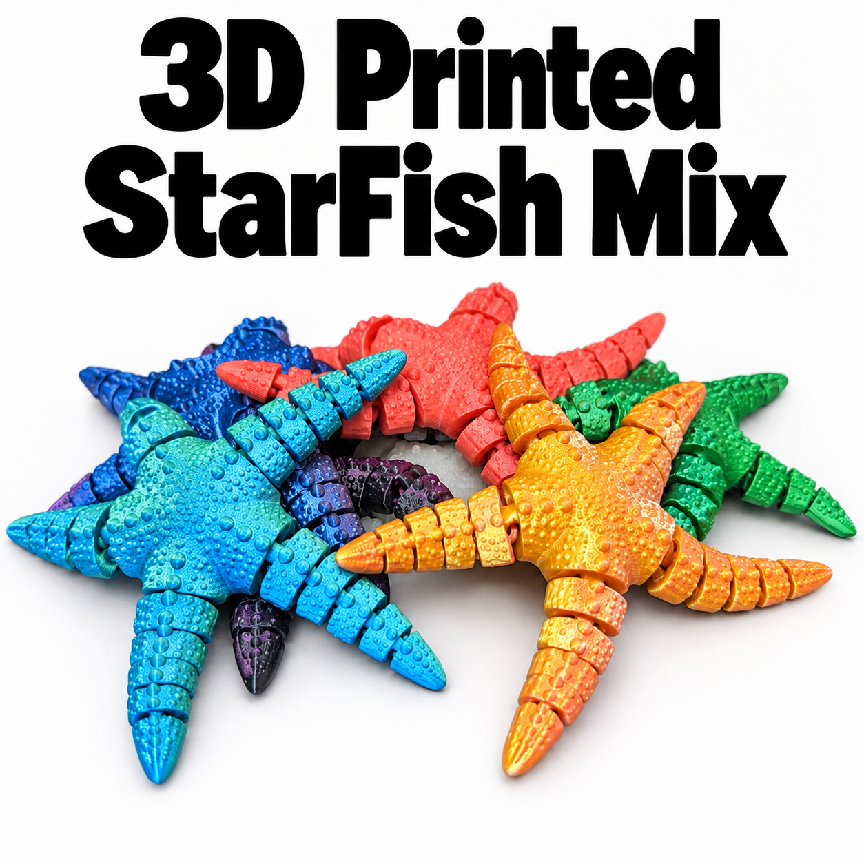 3D Printed StarFish Mix - $0.90 a piece