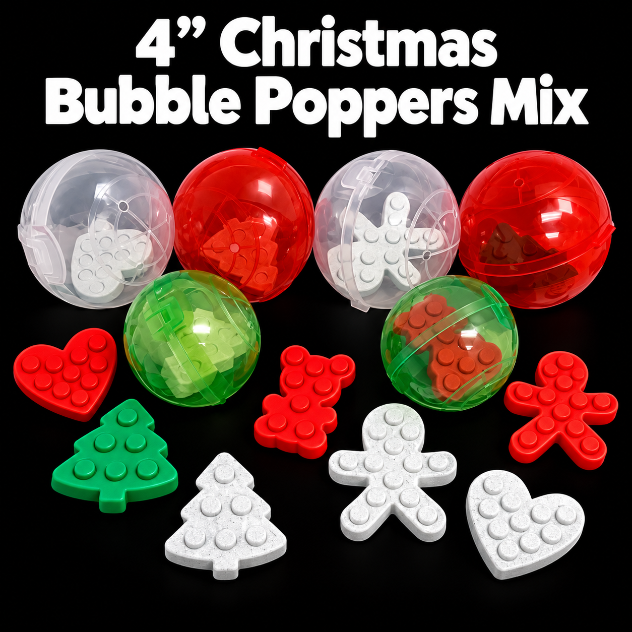 4" Christmas Bubble Popper Capsules - $2.45 a piece