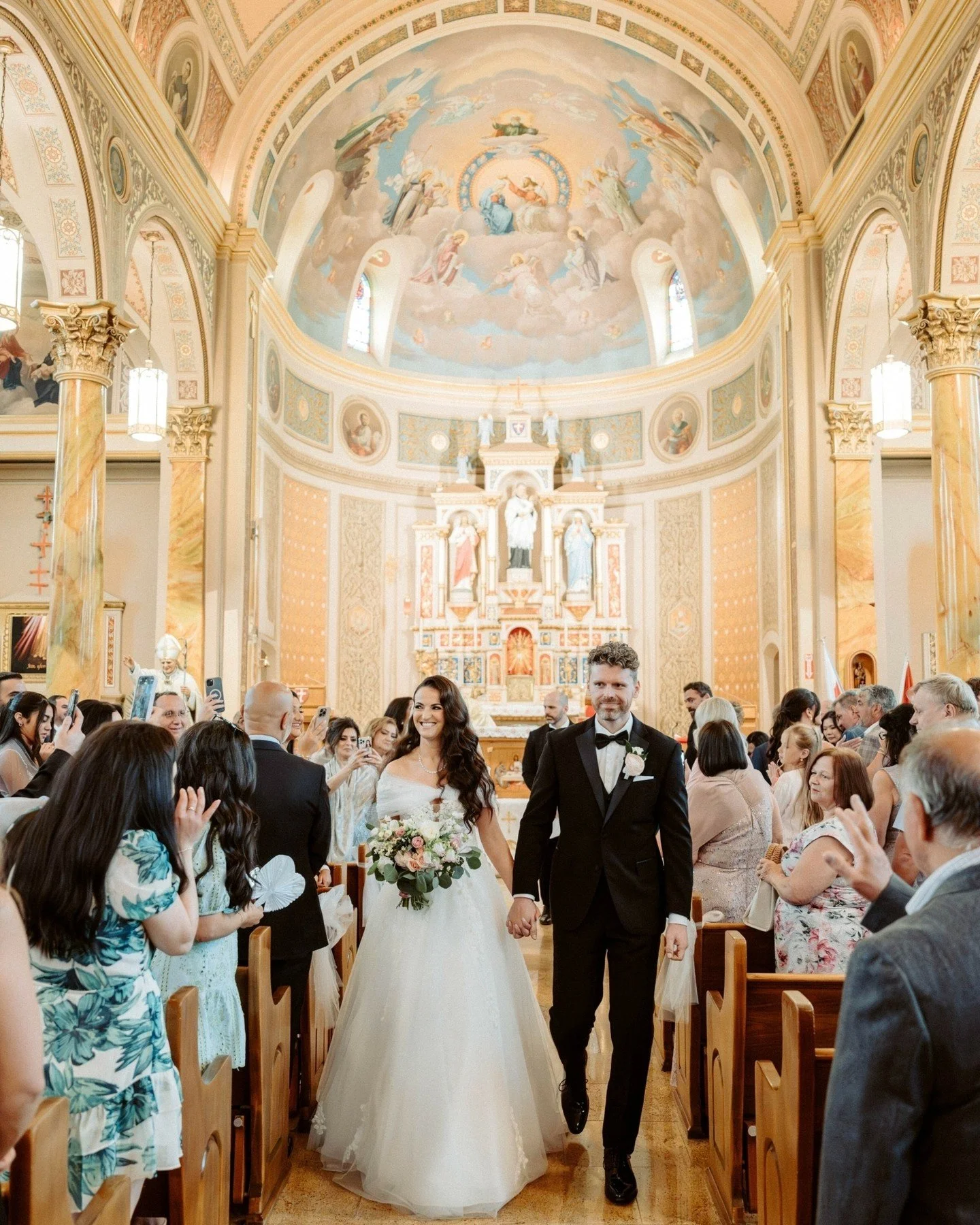 Will I ever get over the STUNNING church? No, don't think I will :')

The best day for Nancy &amp; Maciek🤍

Hair: @goldencrownhair
Makeup: @beautybyamandai
Florals: @jeansflowershophamilton
Bride's home decor: @hosthausco
Sweet table: @sweets_by_suz
