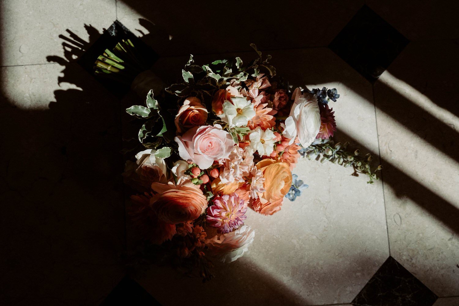Bridal bouquet detail with natural light at Ontario wedding by Ontario wedding photographer Amare Studios