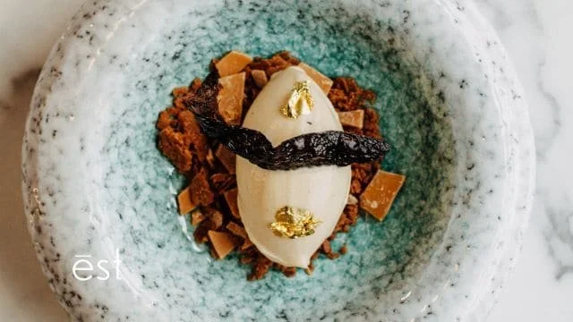 banana gelato from est restaurant tasting menu