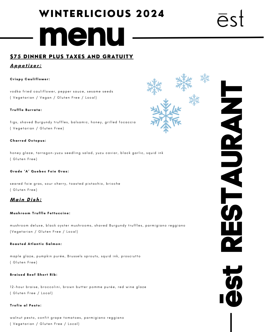 Winterlicious 2025 A Culinary Celebration With ēst Restaurant