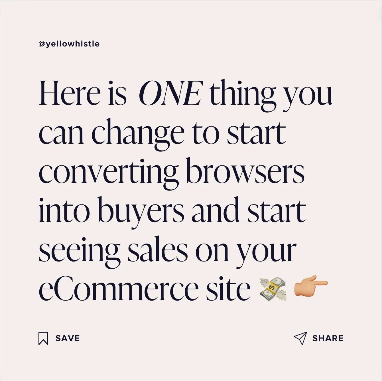 If you want customers that are ready to make a purchase visiting your site then do this ⬇️ 
 
And don&rsquo;t forget to save this post so that you can come back to it later! ✅ 
 
One of the main things you can do to increase sales on your eCommerce s