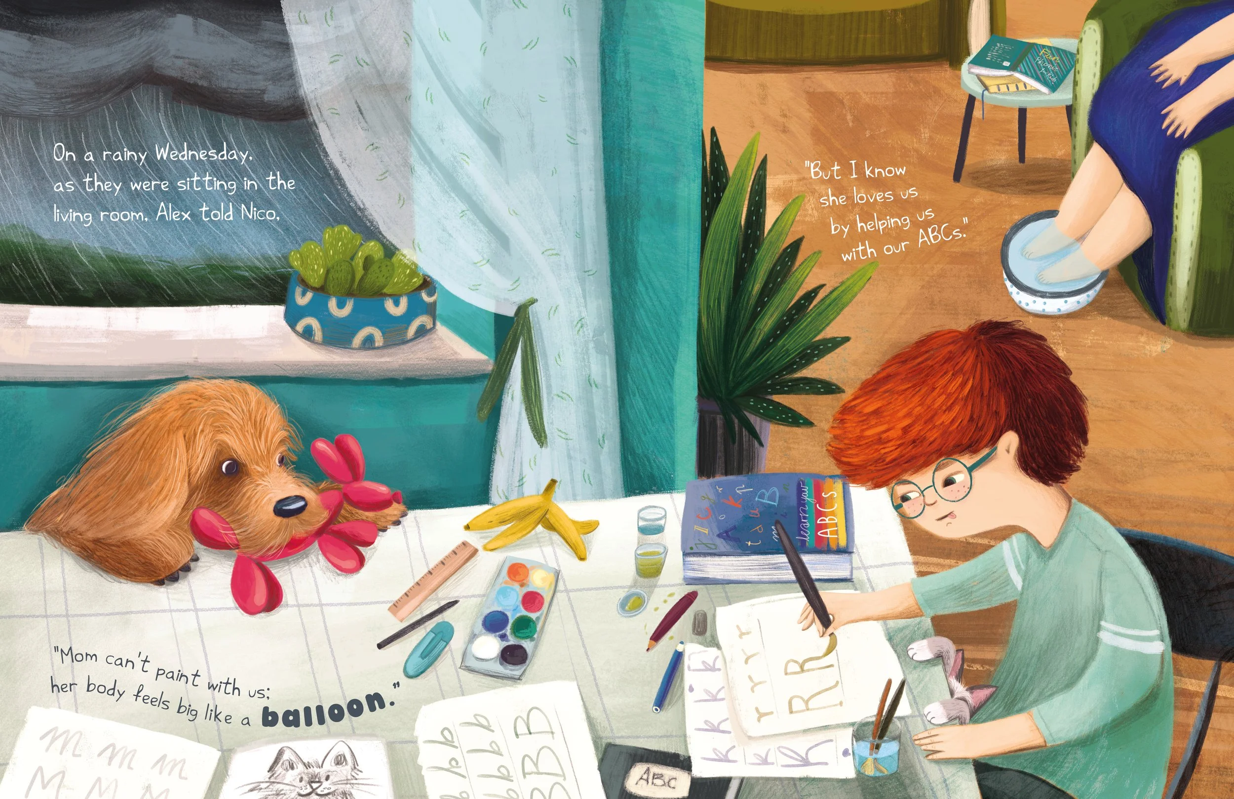 boy-painting-learning-abcs-big-fluffy-dog-illustration-gentle-hugs-rewerenda.jpg