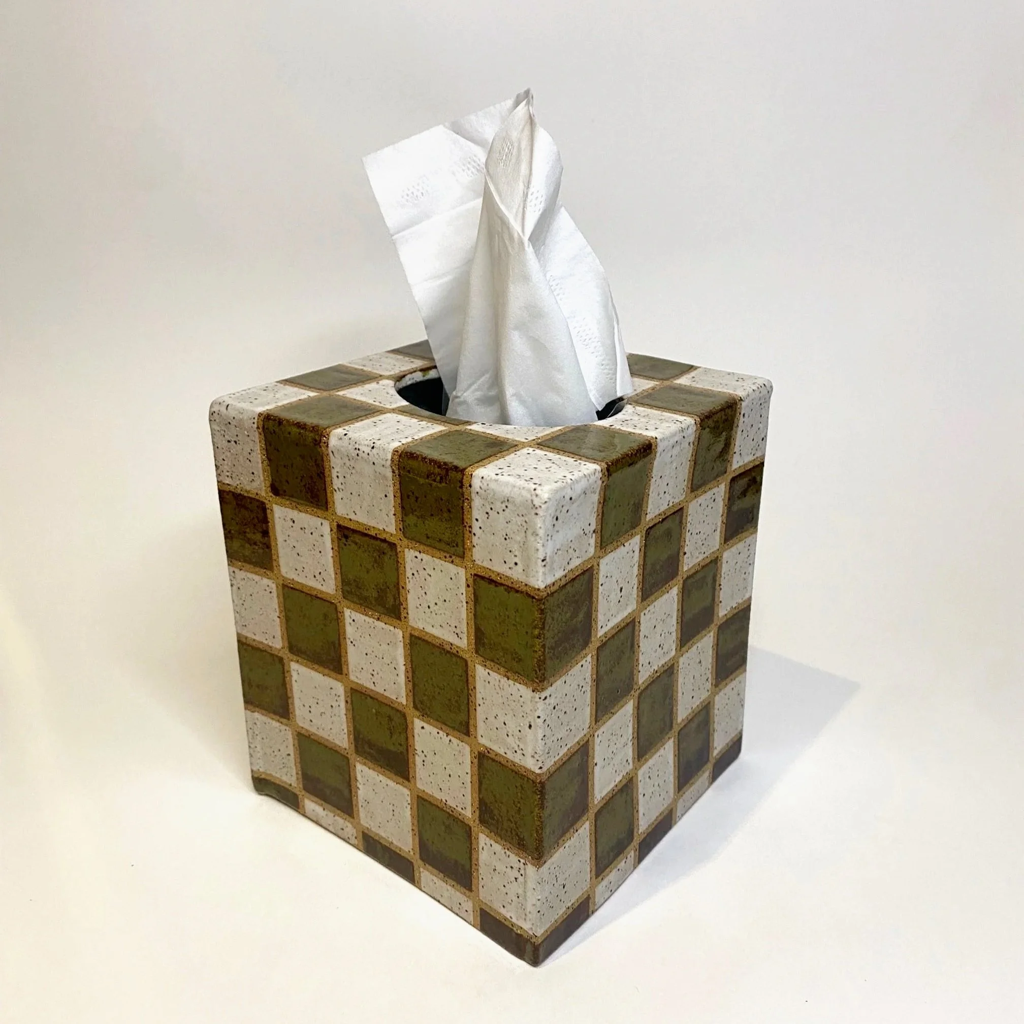 checkered tissue box