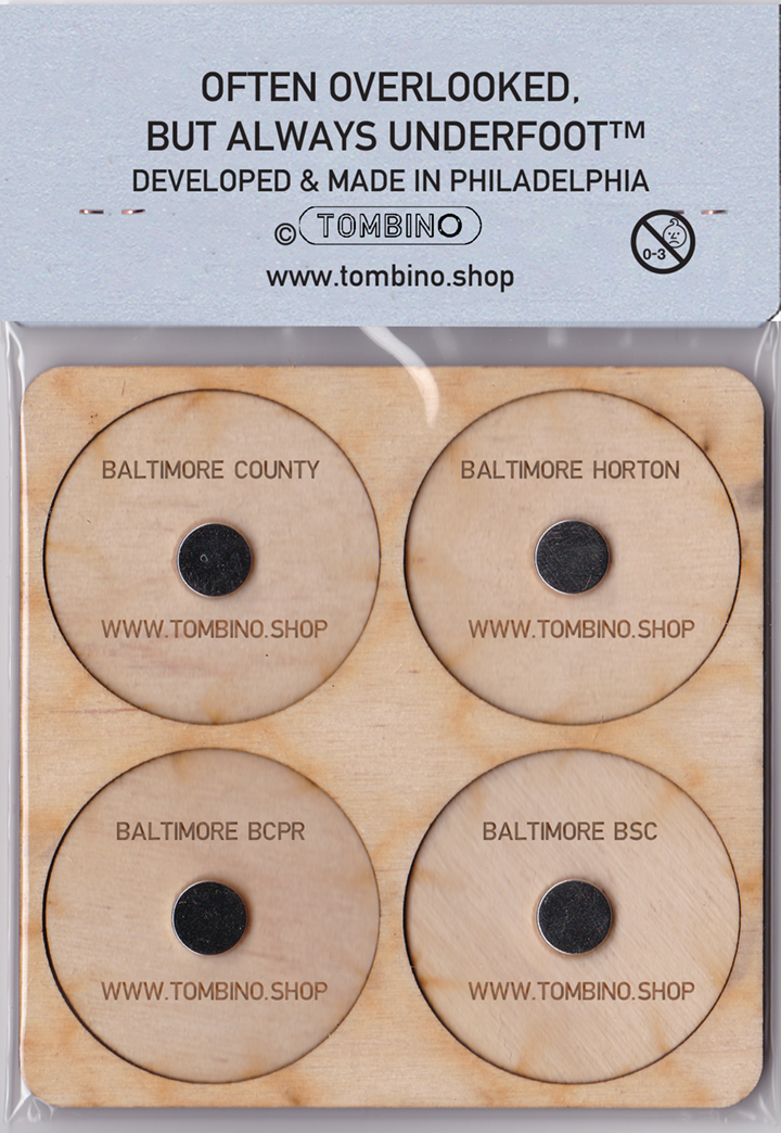 MANHOLE COVER COASTERS BALTIMORE — TOMBINO