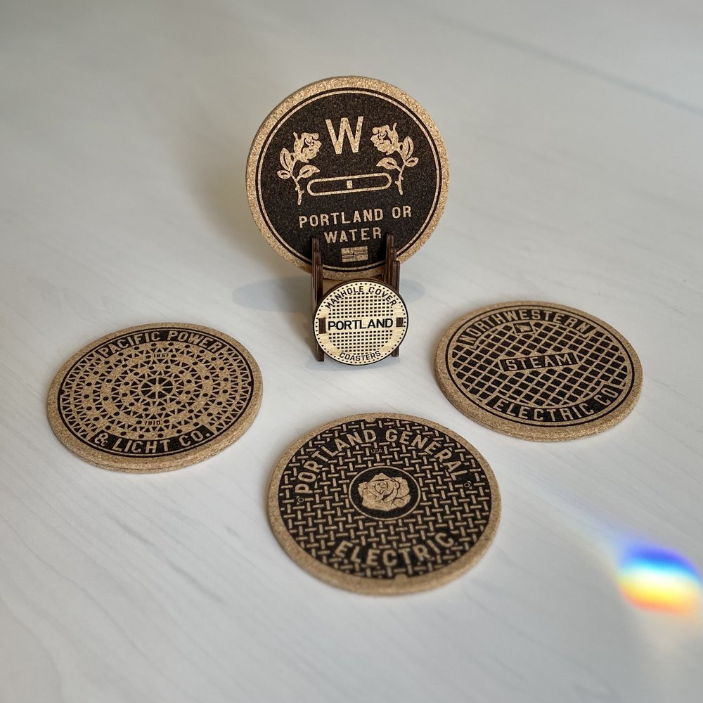Manhole Cover Coasters: PORTLAND — TOMBINO