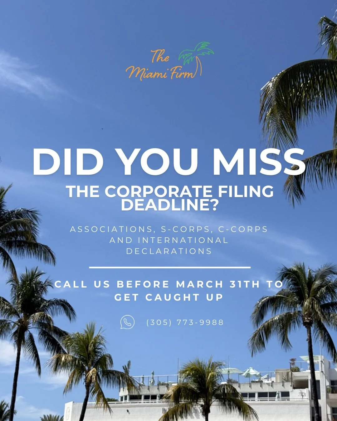 You still have time to file your corporate taxes. Call us now