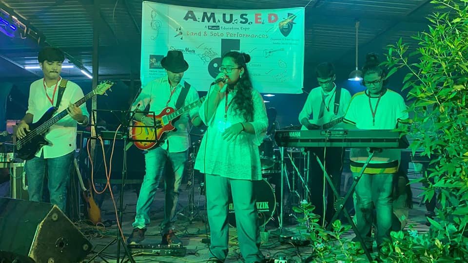 Students performing live