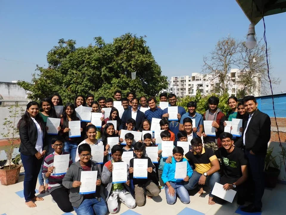 Students receiving their certifications