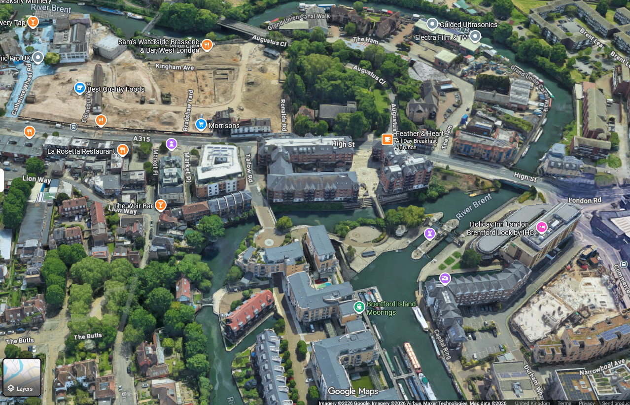 Map of Brentford Lock area