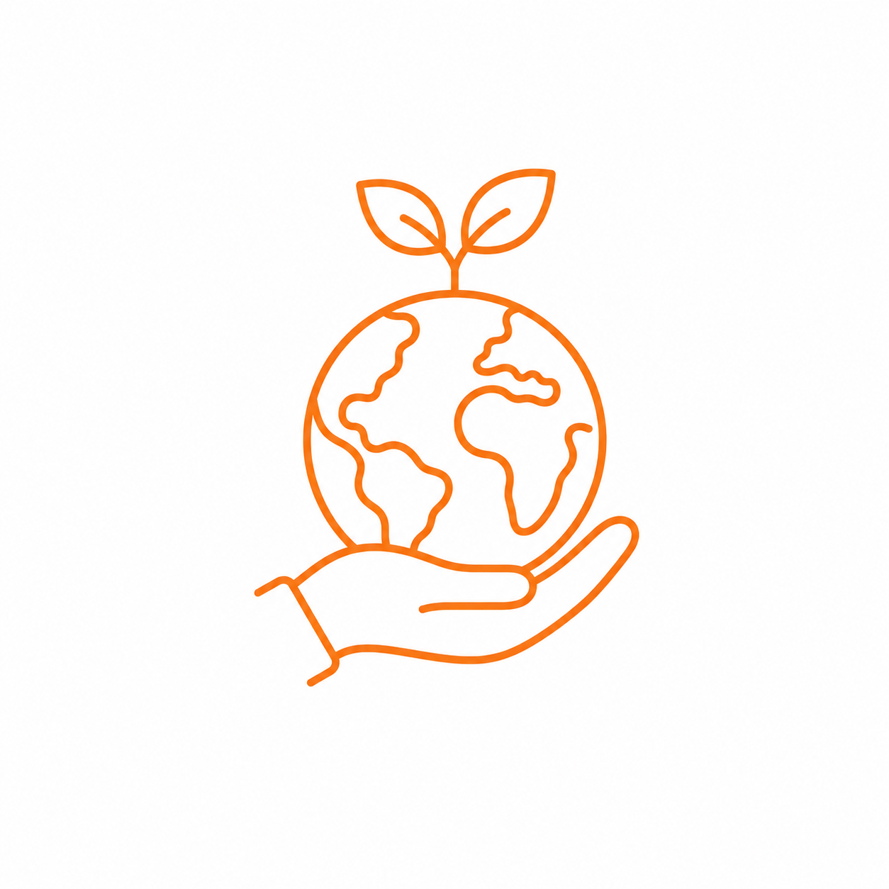 Hand supporting a growing world
