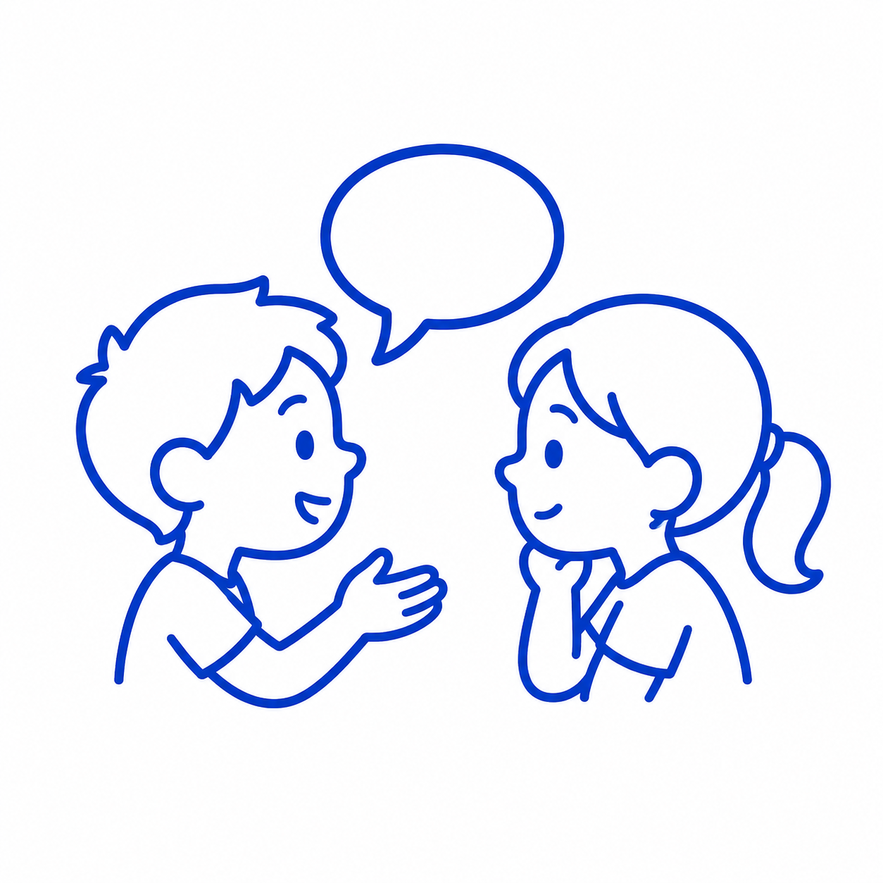 Friendly conversation between children