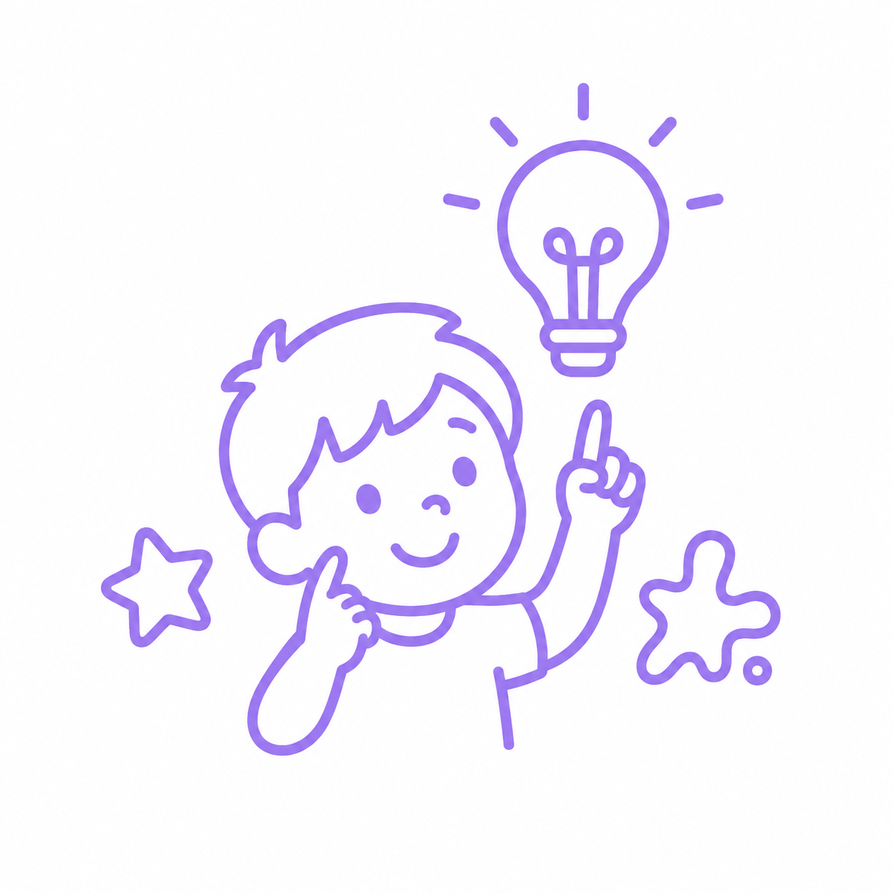Child with lightbulb idea moment