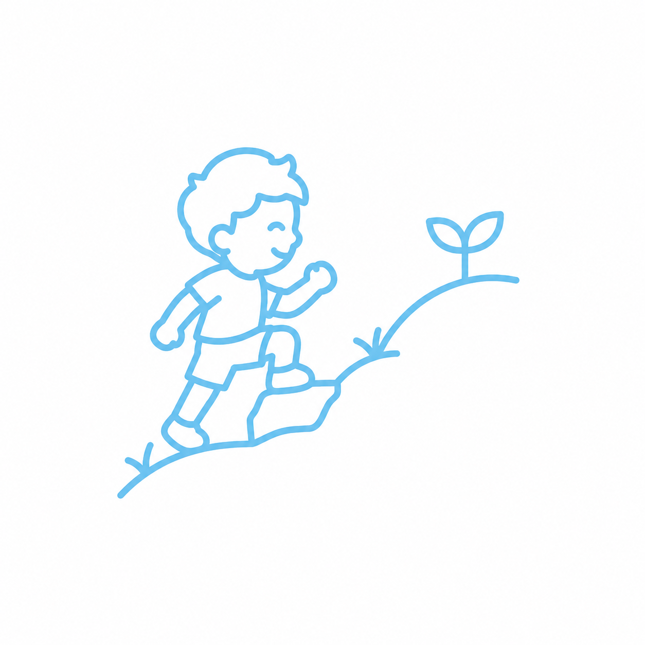 Child climbing toward growth and achievement