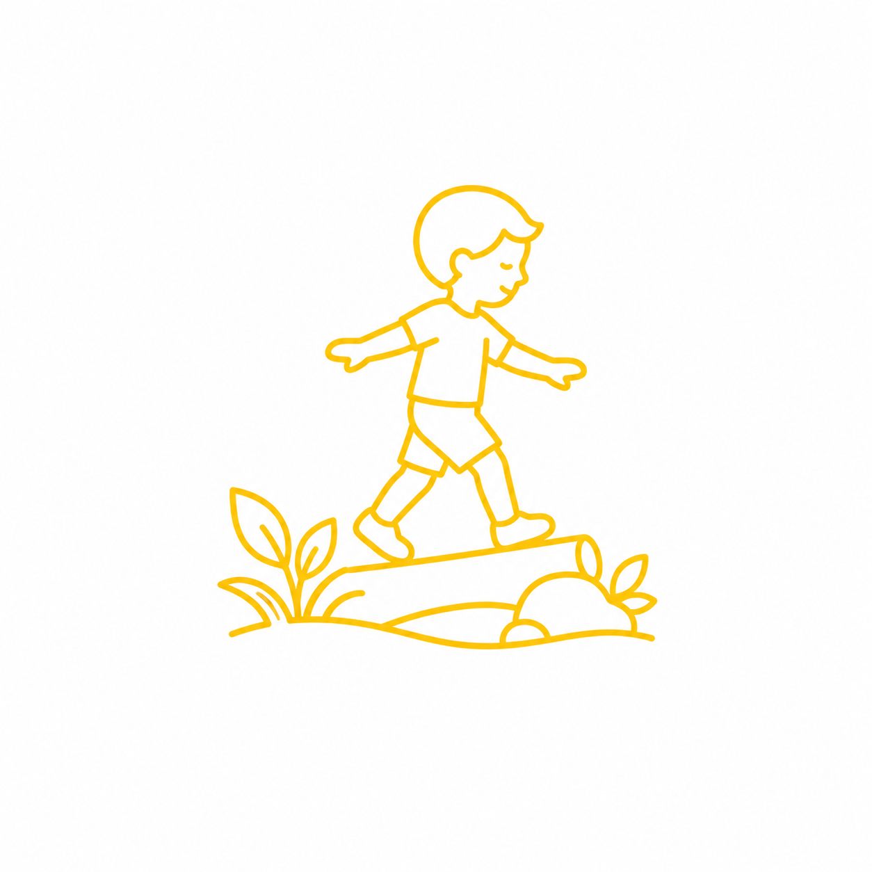 Child balancing on the log