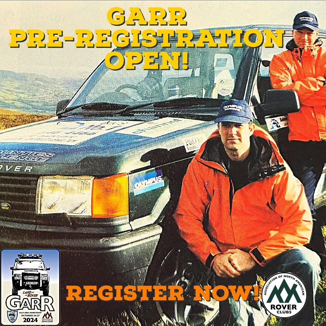 @anarc.club &amp; @gulfcoastlandroverclub are exited to announce that registration is open for Gulf Area Rover Romp! 

Don&rsquo;t miss this opportunity to join fellow enthusiasts in Alabama this October 24-27 for the biggest gathering in the SouthEa