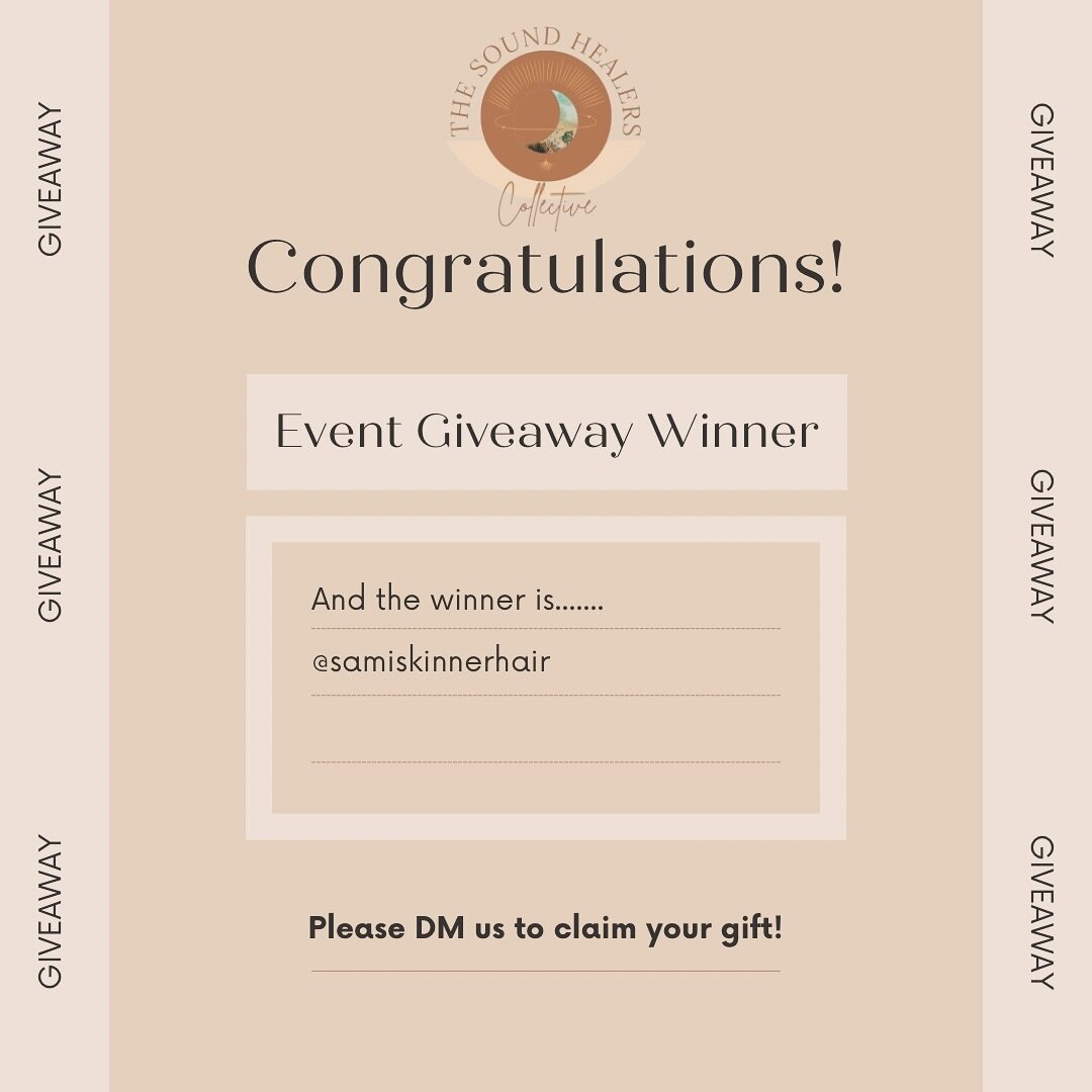 Woo-Hoo, @samiskinnerhair ! You&rsquo;re the lucky winner of a ticket to our upcoming sound bath in March! Thank you to all who shared and tagged @thesoundhealerscollective in your IG stories. You rock!