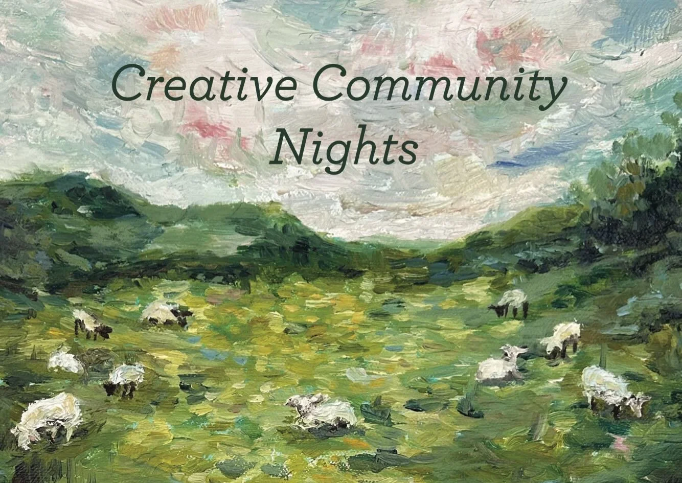 Join us this Thursday at 7:00pm for our next creative community night. Bring a craft or project to work on while connecting with others!