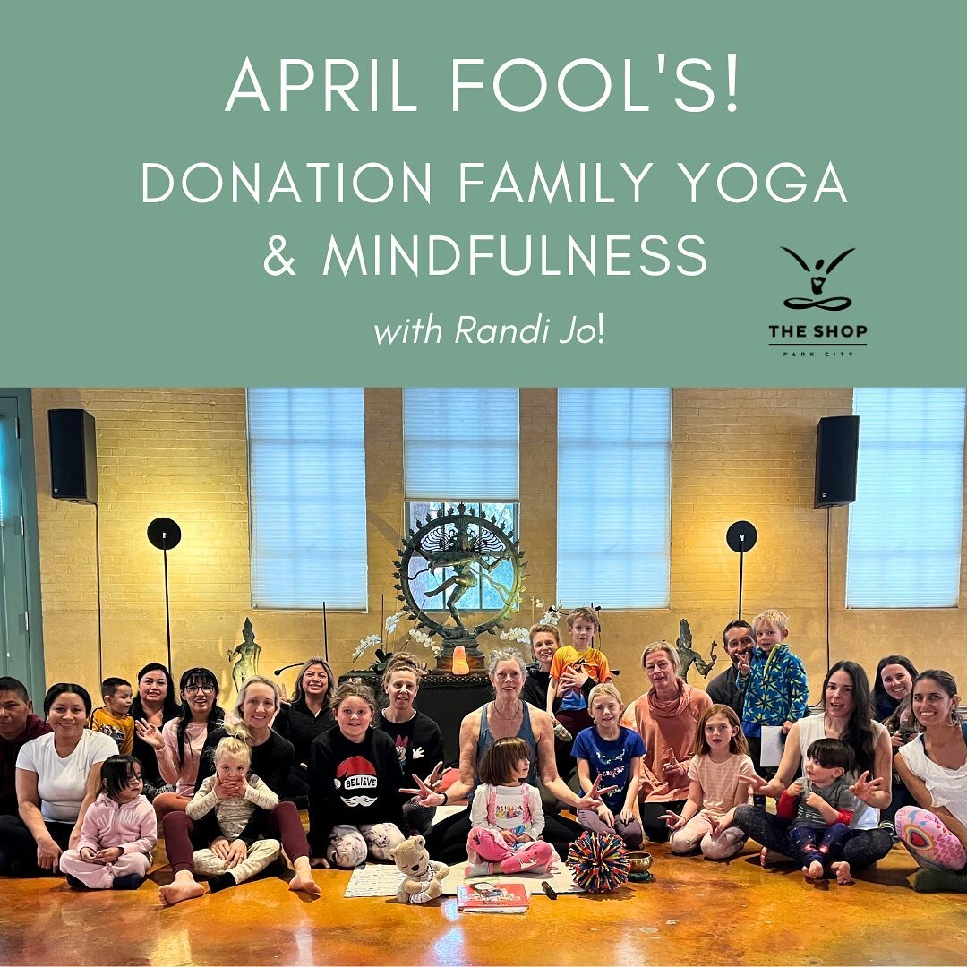 🎉Our next Donation Family Yoga with Randi Jo is this Saturday, April 1🎉

Join us from 9:30-10:30 am for a Community Gathering, Yoga, Mindfulness, Storytelling, Dancing, Art &amp; more! Get ready to laugh and have some fun with our April Fool&rsquo;