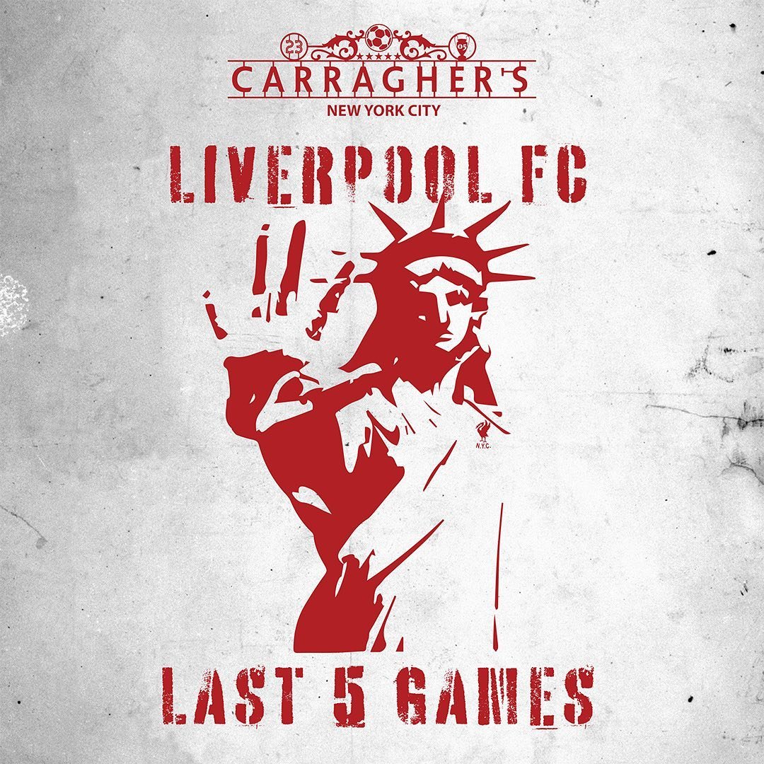 Last 5 LFC games of the season ✋🏼

🆚 Everton 📆 24 April ⏰ 3:00PM
🆚 West Ham 📆 27 April ⏰ 7:30AM
🆚 Spurs 📆 5 May ⏰ 11:30AM
🆚 Villa 📆 13 May ⏰ 3:00PM
🆚 Wolves 📆 19 May ⏰ 11:00AM

🔗 Book your table today! Link in bio*