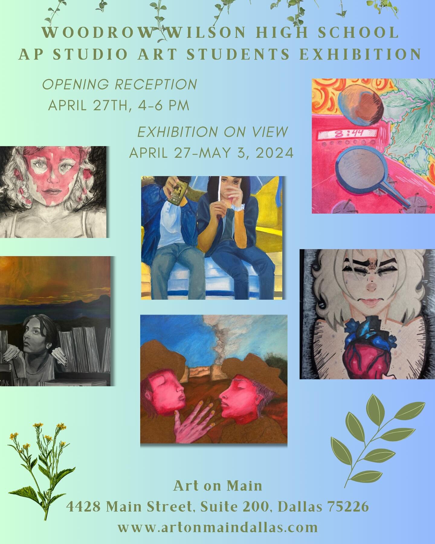 We are excited to announce we will be hosting the @woodrowwilsonhighschool @wwhs.visualart AP Studio Art Students Exhibition curated by their art teacher Katrina Rasmussen @kmrasmussenfineart . Please join us at the Opening Reception, Saturday, April