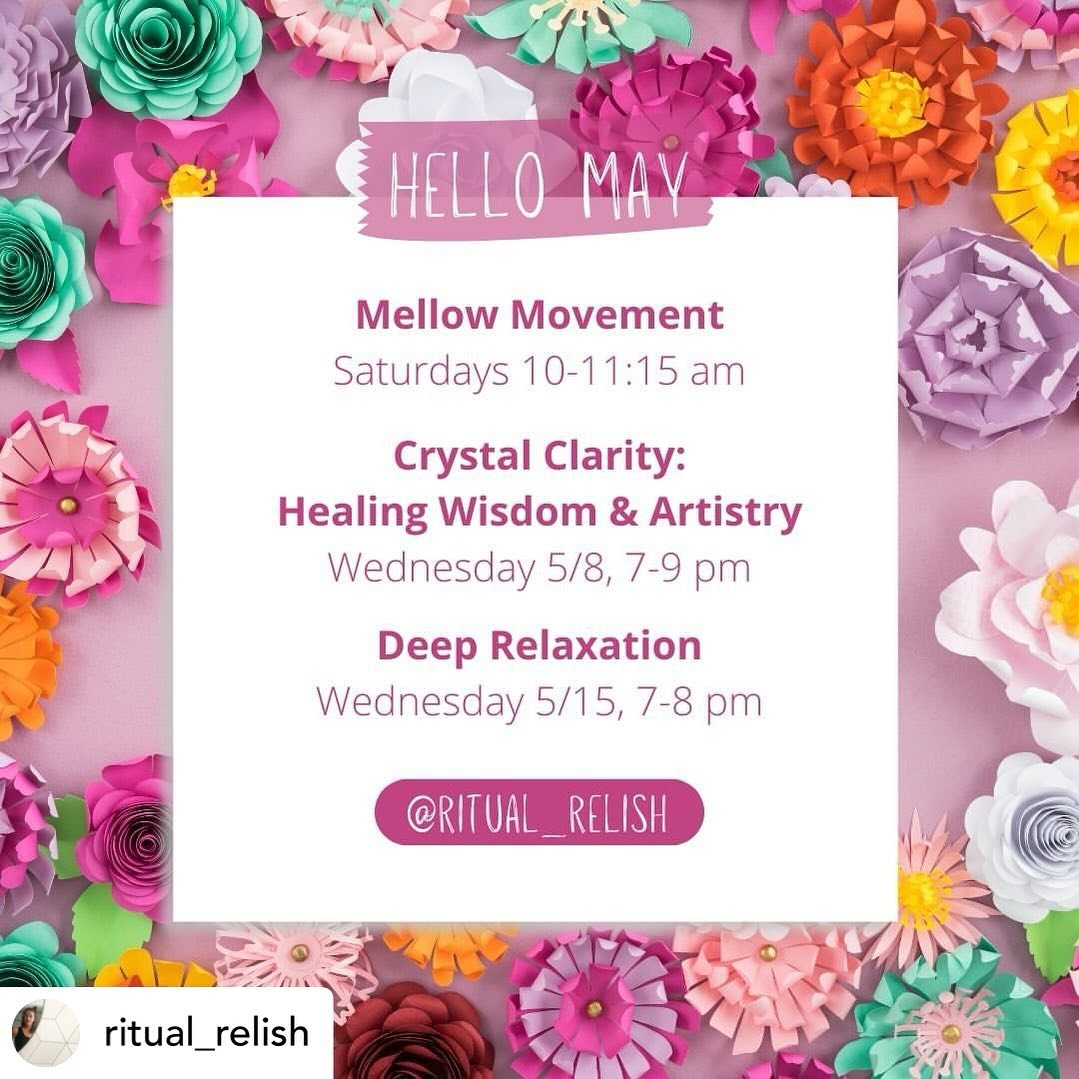Posted @withregram &bull; @ritual_relish Hello May! 

Looking forward to collaborating with @candice_blount_lindsay_artist and @brookeaston on May 8 for a FREE workshop!! The first half we&rsquo;ll be talking about the transformative power of gemston