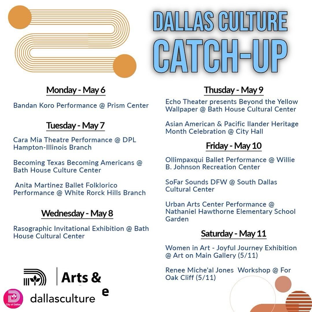 Thanks for the love @dallasculture !! Posted @withregram &bull; @dallasculture 🌟 Dive into the vibrant pulse of Dallas with our New Culture Catch-Up! From must-see exhibits to hidden gem eateries, we&rsquo;ve got your week covered. 

📅For a full li