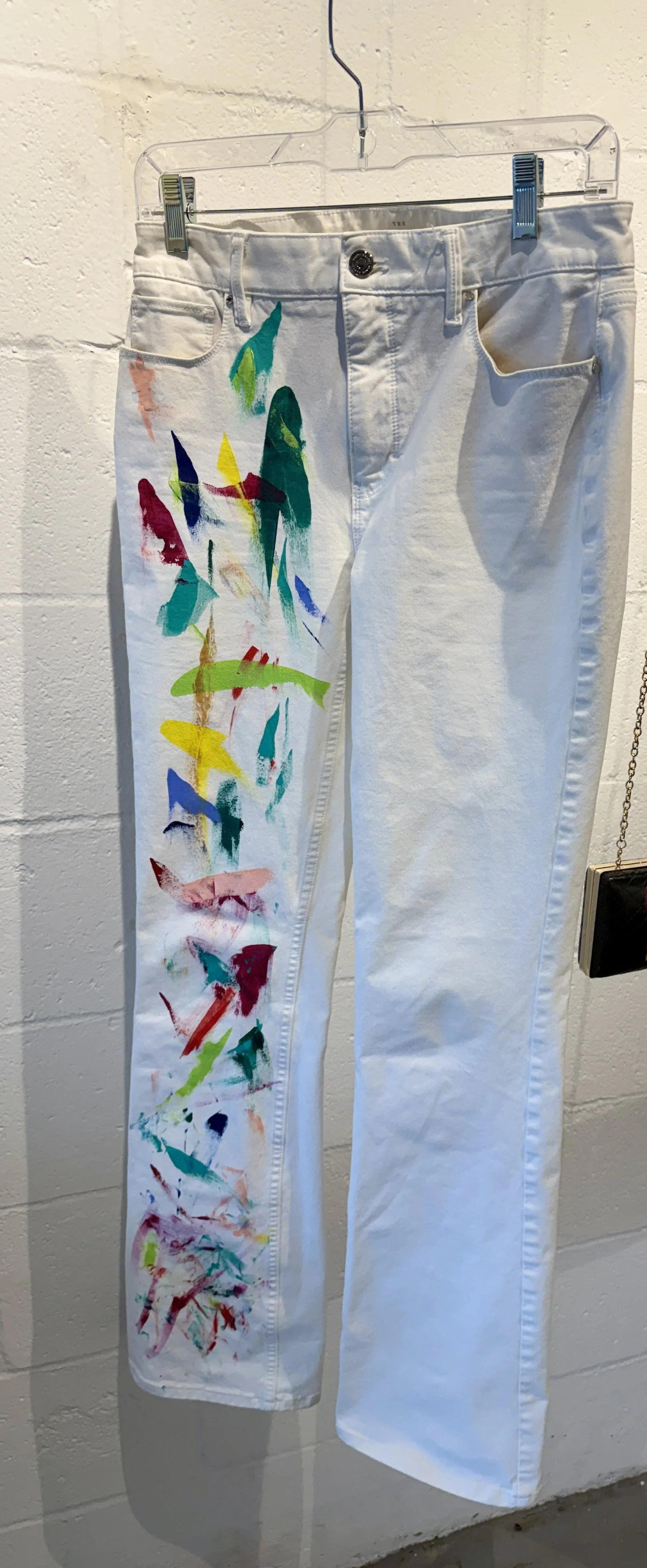 "Becoming", White House Black Market hand-painted jeans