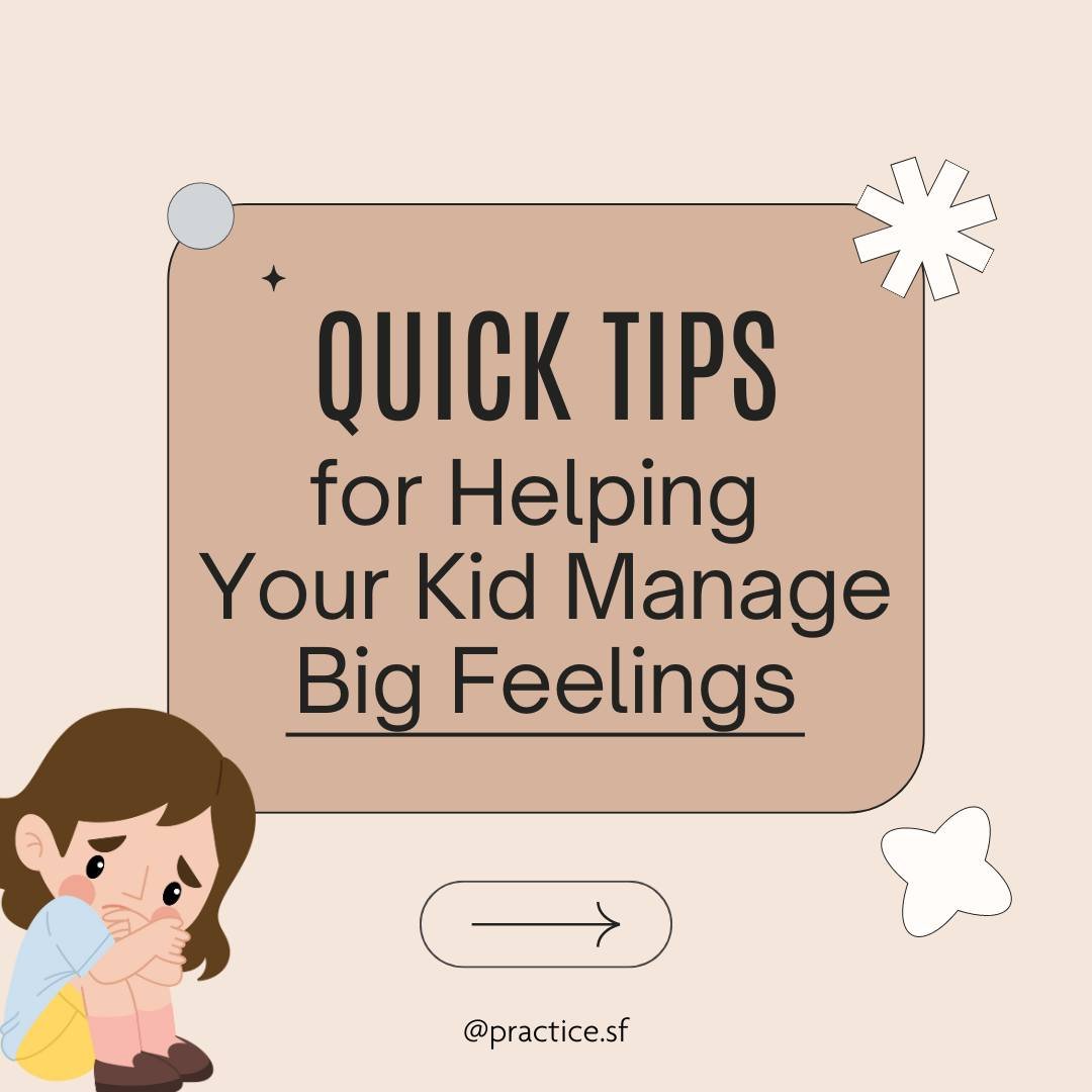 Are you struggling with how to support your kid(s) when they are having big emotions? Check out our 3 quick tips for emotion regulation.👆👆👆

Follow us at @practice.sf for more parenting tips on #mentalhealth #selfregulation #childdevelopment. 

Wa