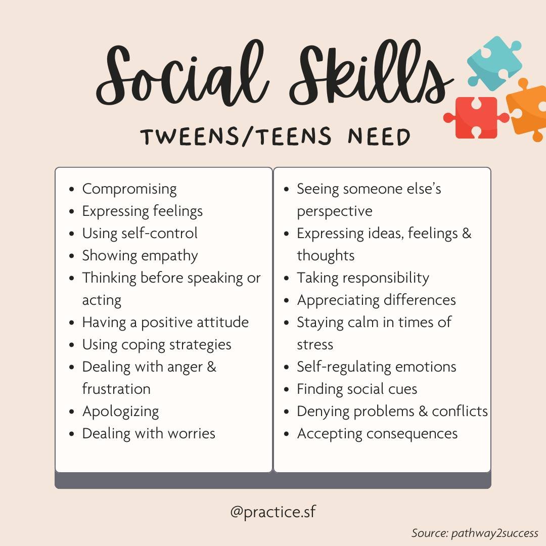 Hey parents!👋 Did you know that social skills play a crucial role in your kid's development? It's true! Social relationships are the best long term predictors of positive outcomes for kids-- so having strong social skills that allow your child to bu