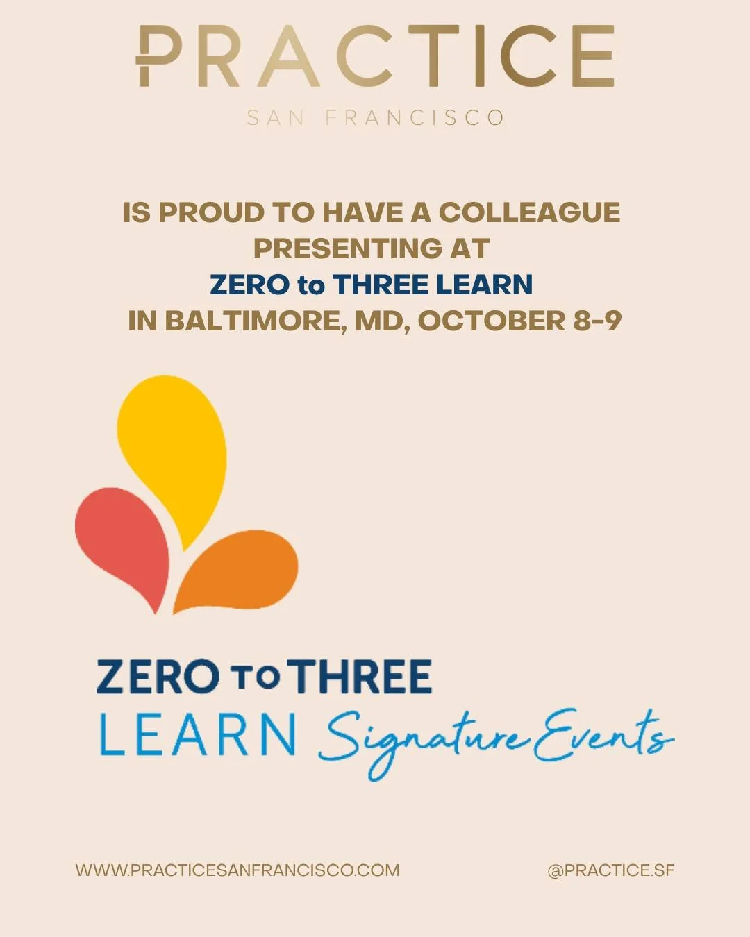 Congratulations to our colleague Haley who is in Baltimore this week to present at the Zero to Three Learn conference! 

Haley is delivering a Poster Presentation - Poster Presentations are a vibrant showcase of the latest early childhood research an