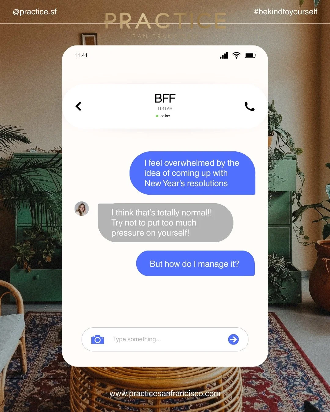 Feeling stressed about New Year's resolutions? 

It&rsquo;s natural to feel overwhelmed, but this stress and pressure can lead to unrealistic expectations, which are even harder to meet if we're dealing with mental health struggles.

Be kind to yours
