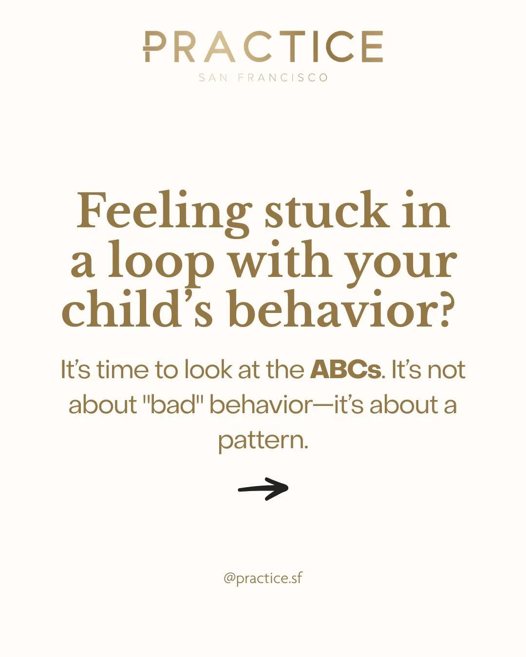 Ever feel like you&rsquo;re stuck in a recurring "difficult moment" - like the morning rush or the bedtime battle? 🤯

At Practice SF, we recommend the ABC Model to help parents move from frustration to observation. By tracking the Antecede