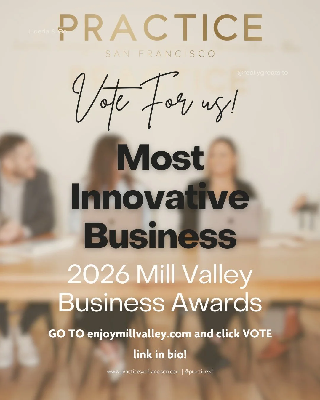 The Mill Valley Chamber of Commerce is now accepting nominations for the 2026 Mill Valley Business Awards! 
We here at Practice would very much appreciate your support in nominating us for Most Innovative Business ⭐️ ⭐️
Go to enjoymillvalley.com, cli
