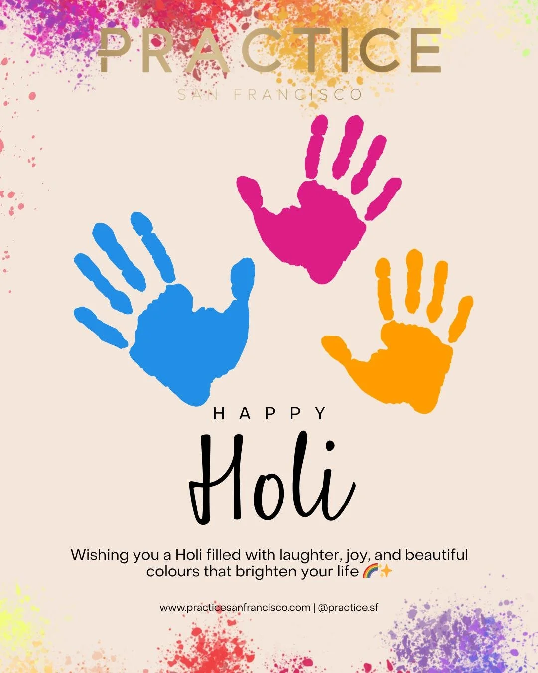 Live life in full color! 
Wishing a colorful and bright Holi celebration to all who are celebrating! May all our lives be filled with joy, happiness, and prosperity. Time to wash away the old and paint our world with a little more love and connection