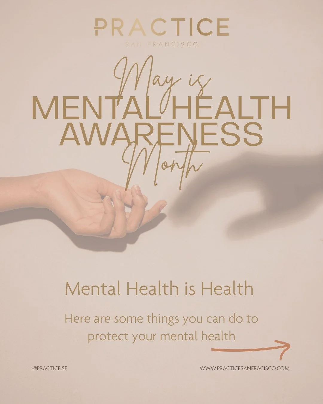 May is Mental Health Month! 
Mental health is health - here are a few things you can do to help protect your mental health! 
Move your body
Connect with family and friends
Take a moment to think about things you are thankful for 
Drink water, try to 