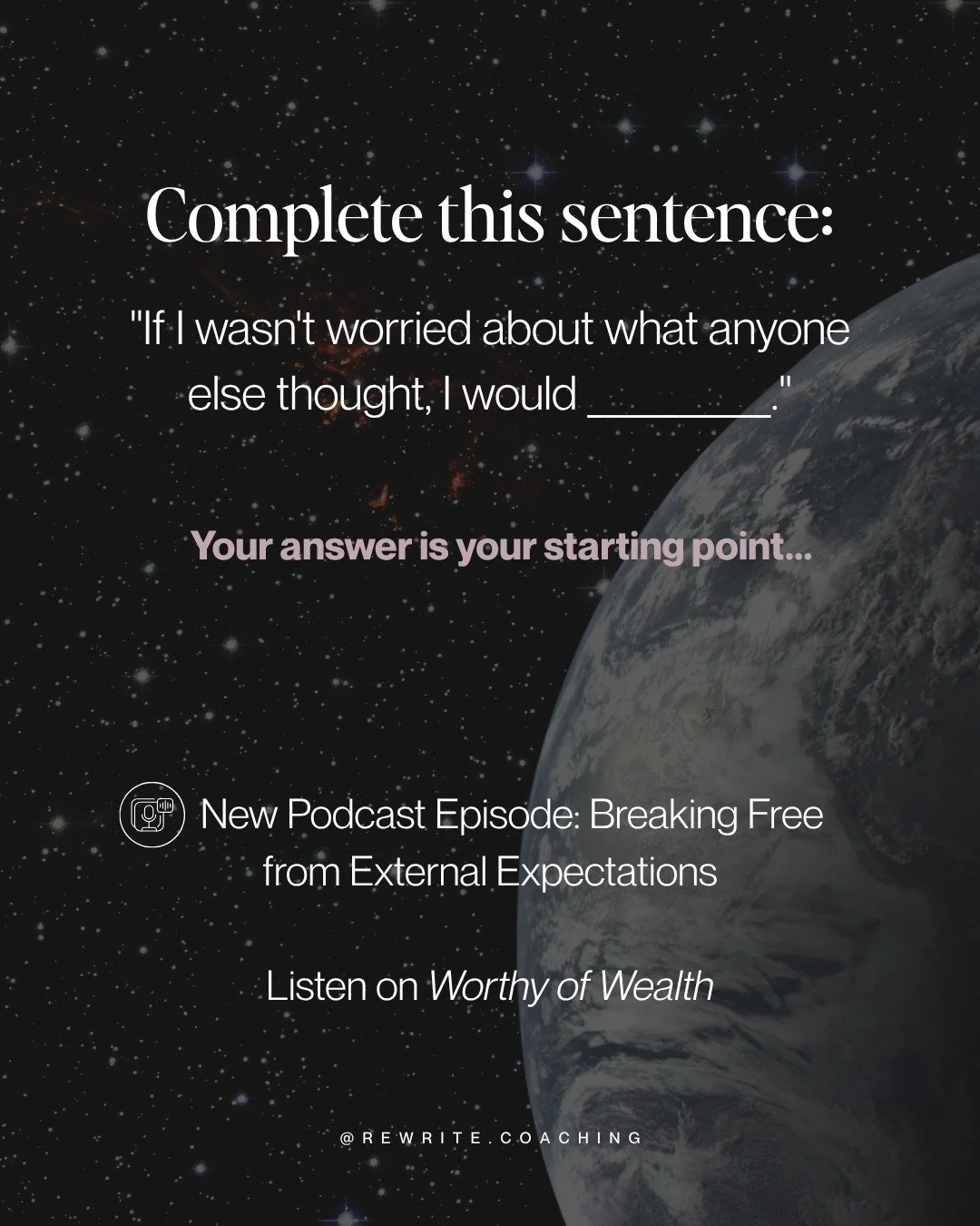 Before you scroll past this, I want you to do something for yourself.⁣
⁣
Complete this sentence:⁣
&quot;If I wasn't worried about what anyone else thought, I would __________.&quot;⁣
⁣
What would you do? What would you say? What would you choose? Wha