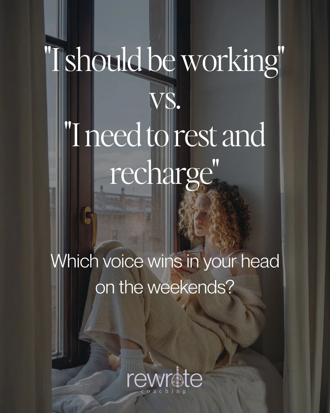 You know that voice, right?⁣
⁣
The one that whispers &quot;I should be upstairs working&quot; while you're meal prepping on Sunday afternoon.⁣
⁣
The one that says rest is irresponsible. That self-care is selfish. That if you're not hustling every spa