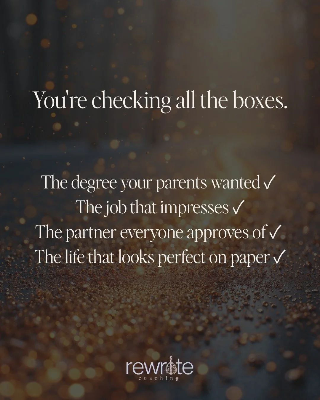 Sarah has what I call &quot;the perfect life crisis.&quot;

She has everything that's supposed to make her happy. The impressive career. The relationship everyone approves of. The life that checks all the boxes.

But she doesn't sleep at night.

She'