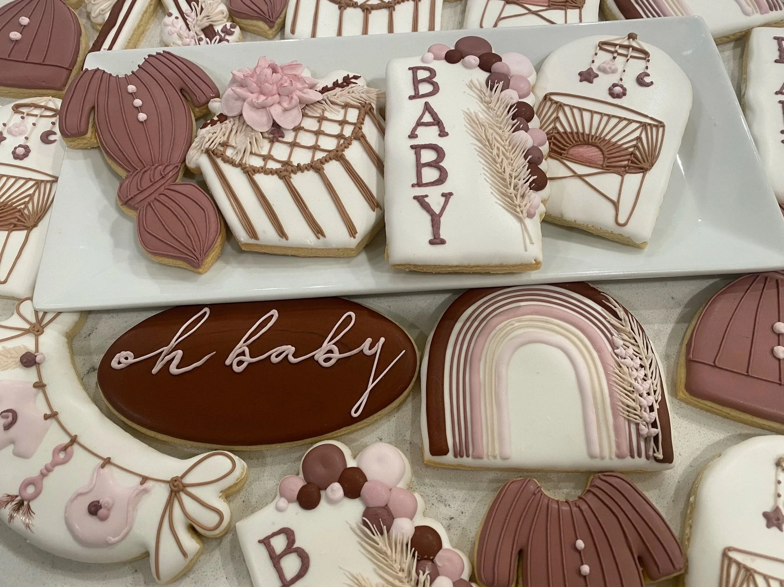 boho baby shower cookies